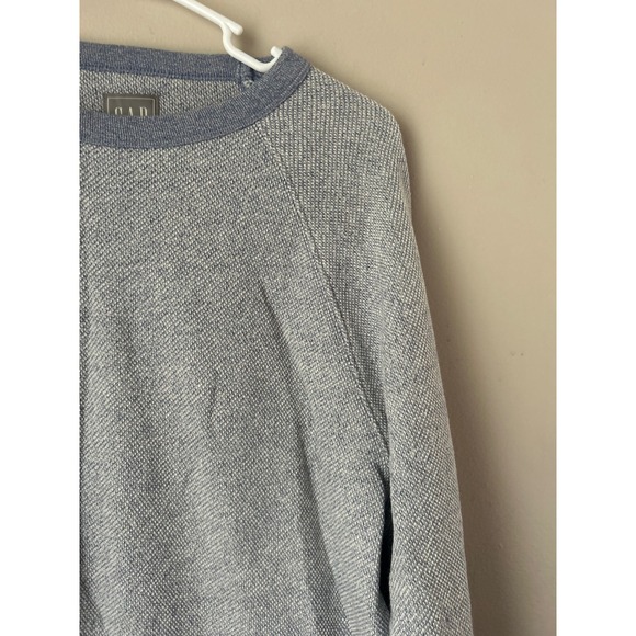 GAP Womens Sweatshirt Small Gray/ Blue Long Sleeve Crew Neck Pullover Lounge - Picture 2 of 6